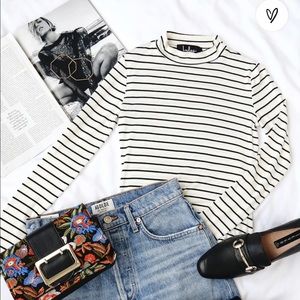 Anything is posh-ible white striped long sleeve lulus top